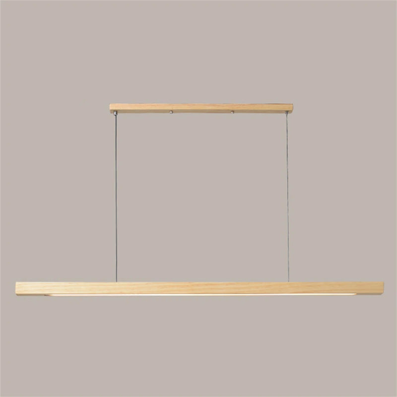Wooden Pendant Lights Hanging Lamp Modern Table LED Long Linear Light Kitchen Island Lighting for Dining Living Room Office