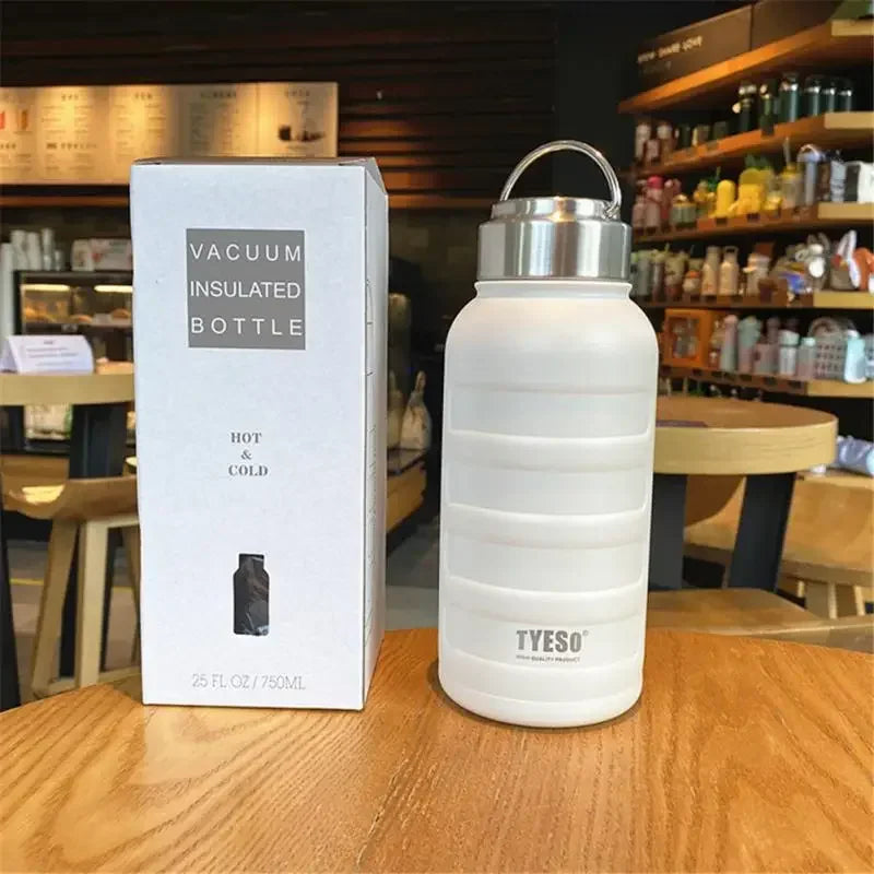 Tyeso Thermos Water Bottle 1000ml 750ml 360ml Double Stainless Steel Vacuum Flask Mug Portable Outdoor Fitness Sports Drinks Cup