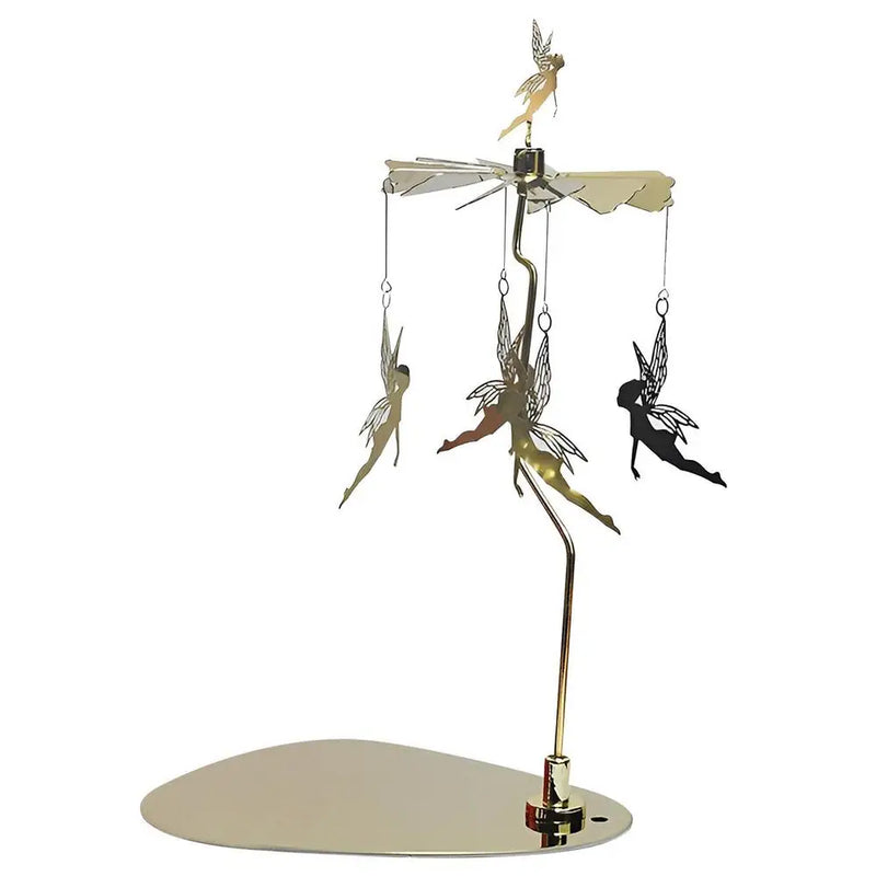 Rotary Candle Holder Metal Spinning Candle Holder With Tray Rotating Candlestick Set Stainless Steel Aromatherapy Wind Chime