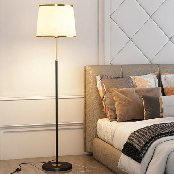 Fabric Lampshade Cosy E27 Led Floor Lamp for Living Room Sofa Side Standing Lamps Remote Control Dimmer Bedroom Bedside Lights