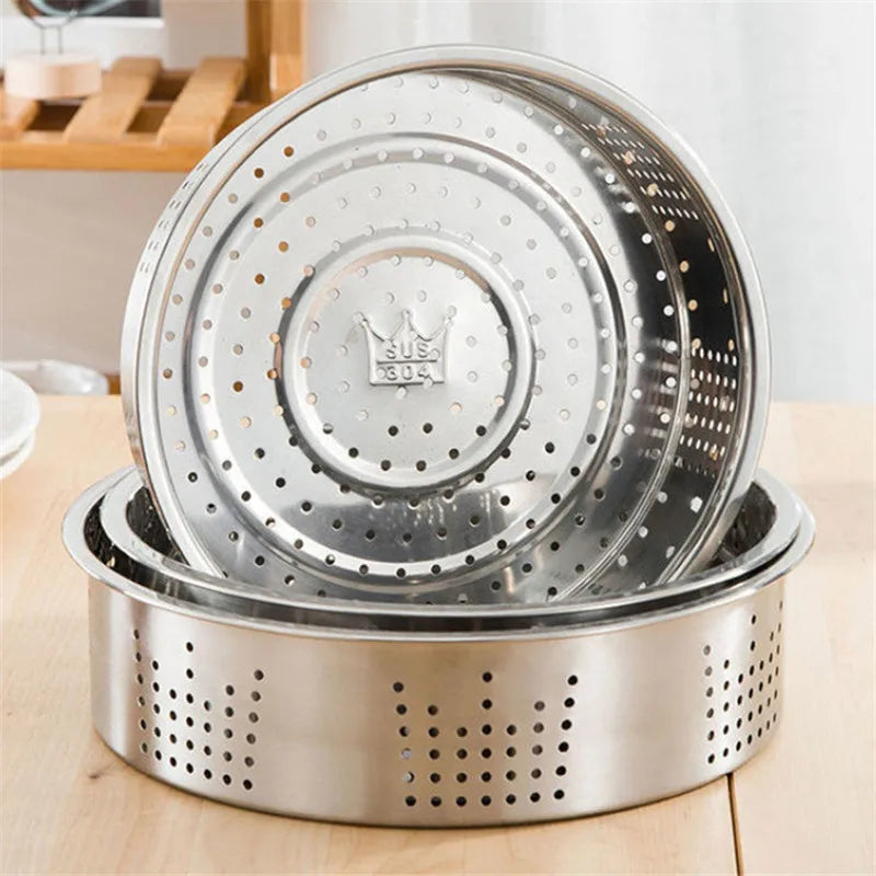 Thick 304 Stainless Steel Food Steamer with Double Handle Rice Cooker Dumplings Steaming Rack Grid Kitchen Cooking Utensils