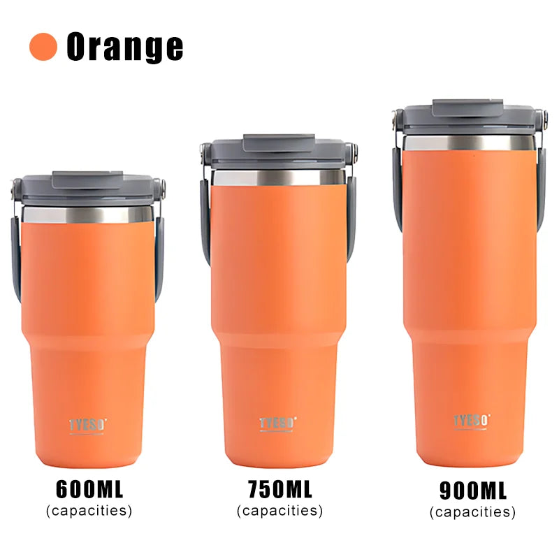 Tyeso 900ml Stainless Steel Thermos Bottle Coffee Cup Portable Insulation Cold And Hot Travel Fitness Mug Leakproof Vacuum Flask