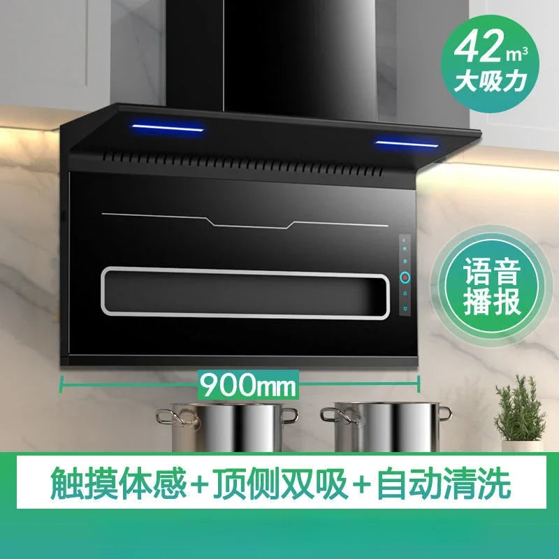 Household Automatic Cleaning Wall-mounted Range Hood Cooking Hoods Kitchen Extractors Kichen Extractor Smoke Cooker