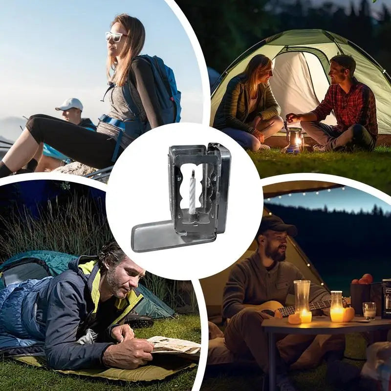 Folding Candle Case Decorative Candle Holder Folding Pocket Candle Case Portable Outdoor Candle Wind Protector for Hiking Travel