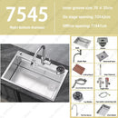 304 Stainless Steel Multifunctional Kitchen Sink Large Capacity Single Bowl Vegetable Workstation Wash/Cut/Drain in One Full Set