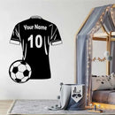 Personalizable Name Football Jersey Wall Sticker Soccer Athletic Sports Game Kids Room Bedroom Decorative Art Wall Decal L130