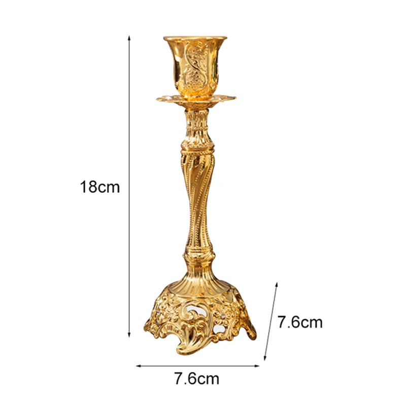 2Pcs Candle Holder Candlesticks For Candles Gold Silver Drop Shipping Europe Metal Candle Stand Wedding Table Home Decoration