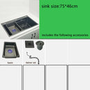 Matte Black Nano Kitchen Sink Above Mount Washing Basin with chopping board 304 Stainless Steel Single black kitchen sink