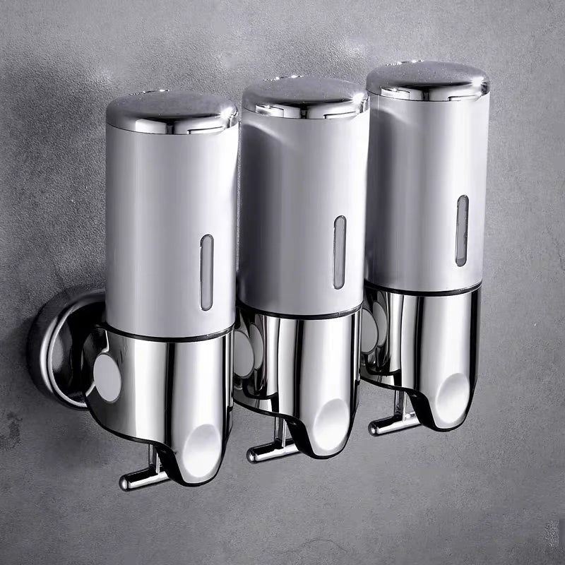 Shampoo and Soap Liquid Dispenser Single/double/triple 500Ml Liquid Dispenser Container Wall-Mount Bathroom Shampoo Dispenser