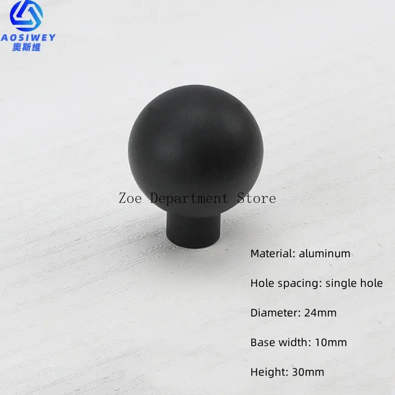 Space Aluminum Single Hole Handle Modern Wardrobe Drawer Round Knob Silver/black/gold Kitchen Cabinet Furniture Small Handle