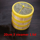 Bamboo wooden Steamer Kitchen Cookware Fish Rice Dim Sum Basket Rice Cooker With Lid food stuffed bun steamer 12” bamboo steamer
