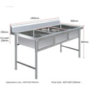 Stainless Steel Kitchen Sinks Washing Sink with Bracket Multifunctional Sinks for Restaurant Commercial Floor Dishwashing Sinks