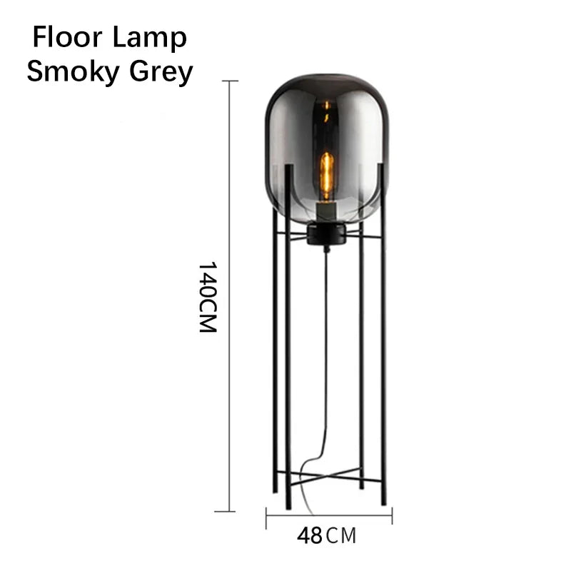 Nordic Minimalist Luxurious Glass Led Floor Lamp Designer Bedroom Bedside Table Light High-end Living Room Decoration Lighting