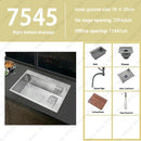 304 Stainless Steel Multifunctional Kitchen Sink Large Capacity Single Bowl Vegetable Workstation Wash/Cut/Drain in One Full Set
