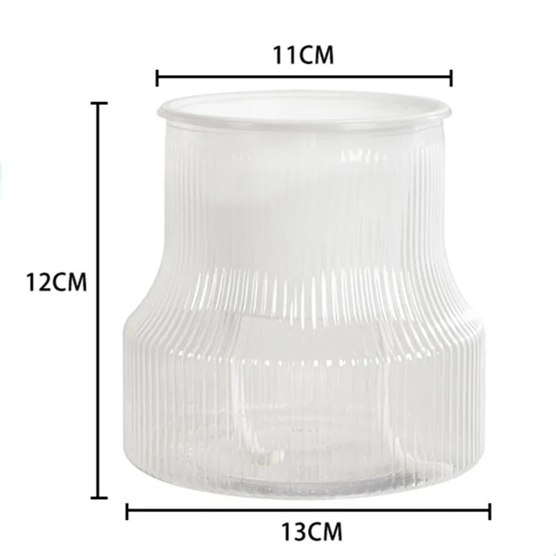 Transparent Plastic Flower Vase Self Watering Plant Pot Double-layer Automatic Lazy Potted Hydroponic Pot Garden Home Dector