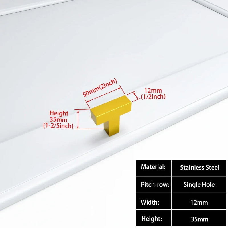 Square Furniture Hardware Black Cabinet Handle Stainless Steel Kitchen Door Knobs Cupboard Wardrobe Drawer Pulls