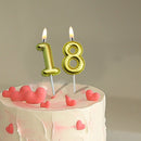 1Pc Festive Party Supplies Birthday Candles Digital Candle Cake Topper Gold Balloon Design Number 0-9 for Baking Dessert