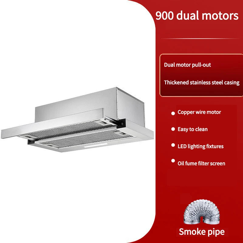 Range Hood For Kitchen Rental RoomTop Suction Kitchen Drainage Kitchen Ventilator Large Suction Exhaust Hood Pull  Easy to Clean