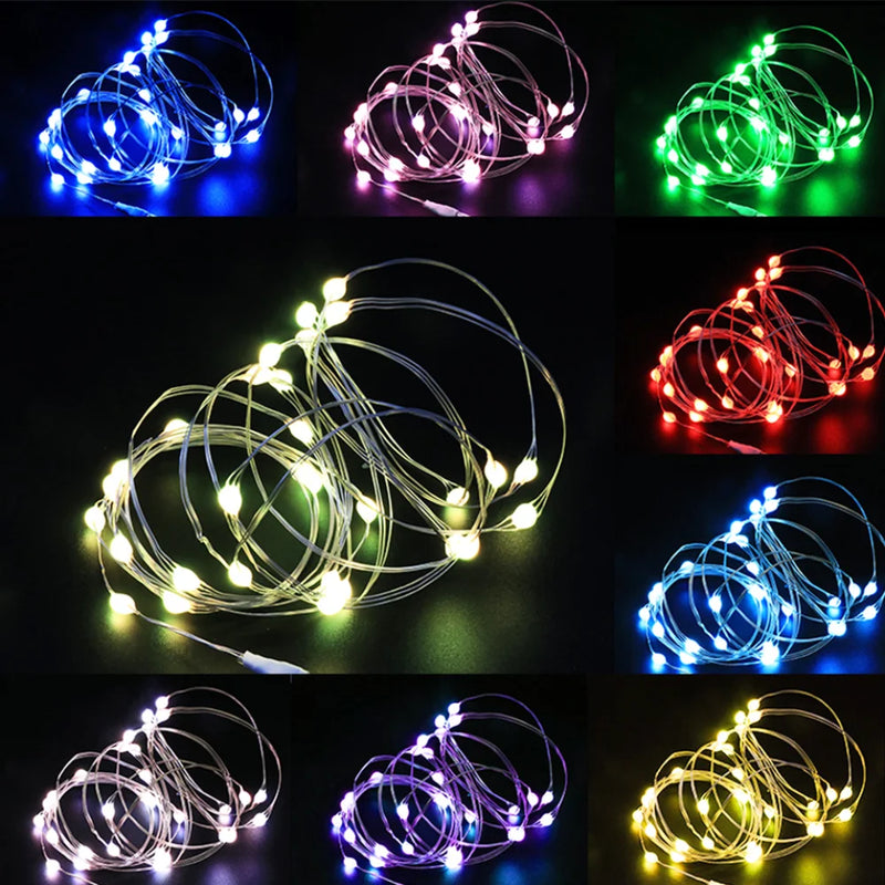 3/10/20M USB LED String Lights Copper Silver Wire Garland Light Waterproof Fairy Lights For Christmas Wedding Party Decoration