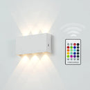 LED Wall Sconces Modern RGB Outdoor Lamp, White Up Down Wall Mount Lights for Living Room Hallway Bedroom Decor