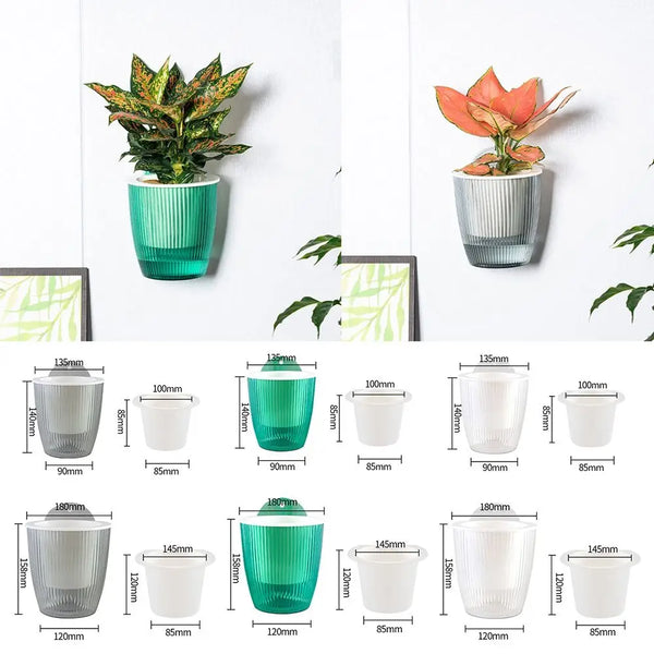 with Drainage Hole Self Watering Flower Pot for Indoor Outdoor Plants Wall Mounted Self Watering Planters