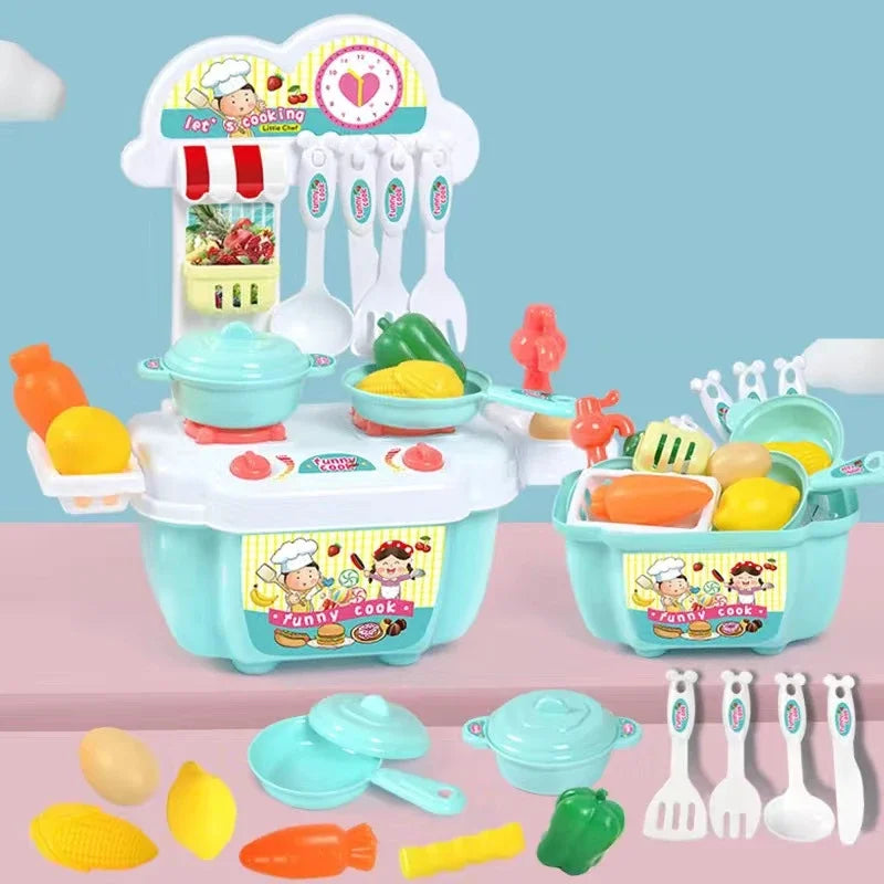 22Pcs Plastic Mini Kids Cooking Toys Set with Play Pots and Pans Cookware Utensils Kids Kitchen Pretend Play Toys for Kids