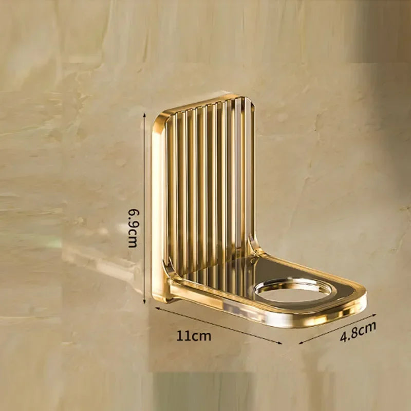 Light luxury shower  Gel Bottle Rack Adjustable Shampoo Bottle Holder Hand Soap Dispenser Hook Wall Mounted Free Punching