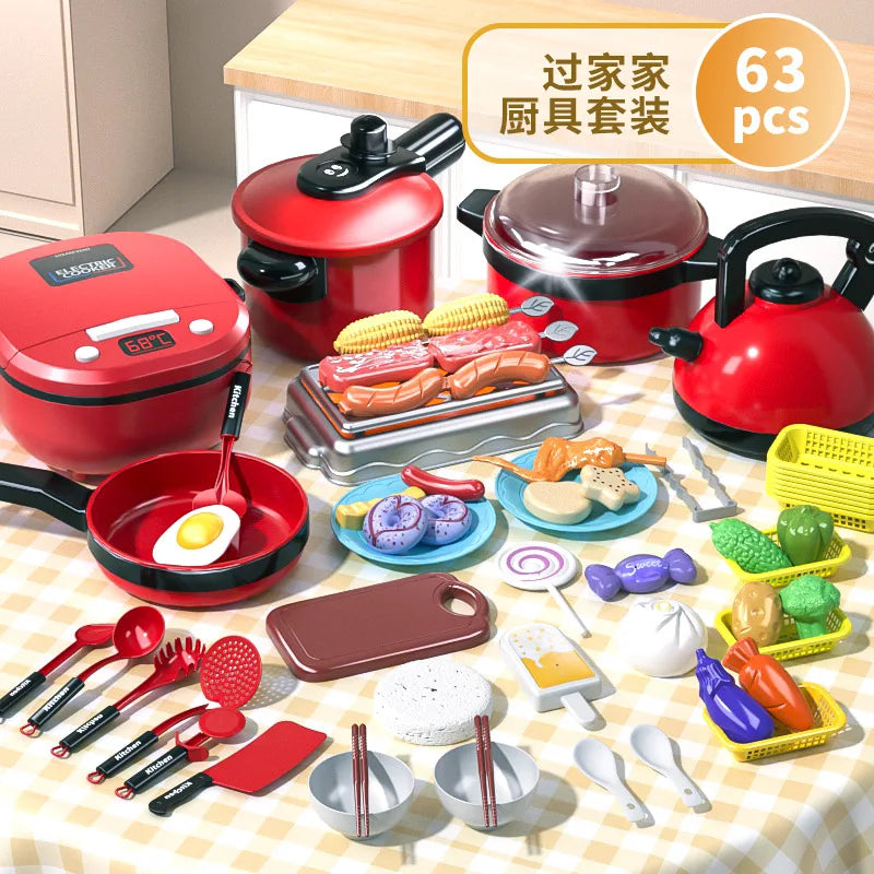 Toy Real Cooking Toy Mini Rice Cooker Pretend Play Toy Kitchen Kids Toys Simulation Cooking Toys Dollhouse Accessories