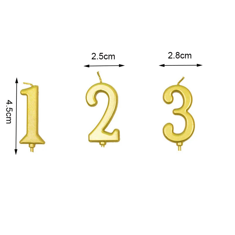 New Gold Digital Candle Birthday Number Cake Candle Drop Ship 0 1 2 3 4 5 6 7 8 9 Cake Girls Boys Baby Party Supplies Decoration