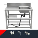 Household Vegetable Washing Basin with Bracket Commercial Stainless Steel Kitchen Sinks Kitchen Workbench Washing Single Sink