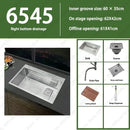 304 Stainless Steel Multifunctional Kitchen Sink Large Capacity Single Bowl Vegetable Workstation Wash/Cut/Drain in One Full Set