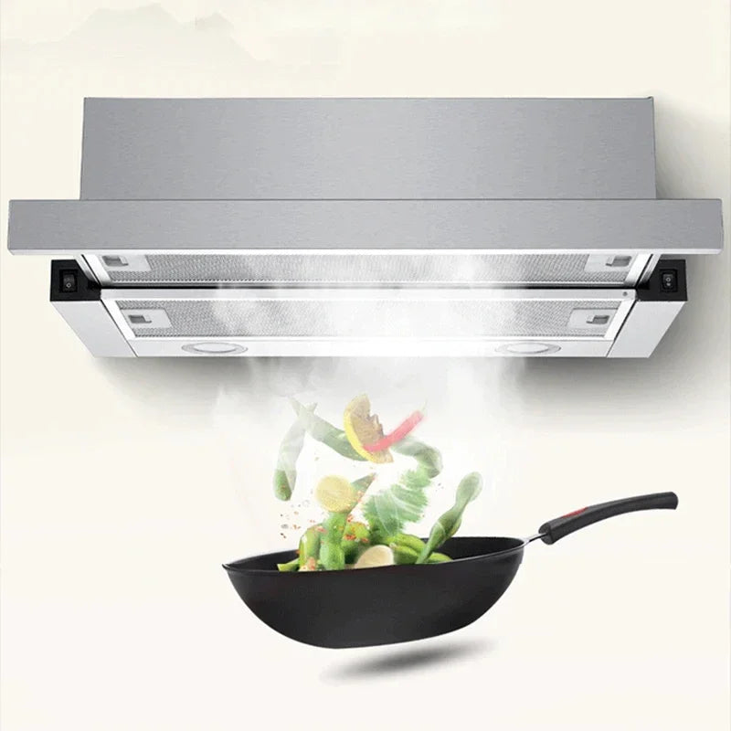 600mm Mini Range Hood Household Kitchen Exhaust Hood Range Hood Pull-Out Range Hood Stainless Steel Kitchen Apartment Range Hood
