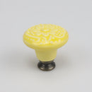 Colorful Floral Ceramic Handle Cabinet Door Solid Wood Furniture Wardrobe Handle Single-hole Drawer Hardware