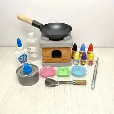 Dollhouse Mini Kitchen Furniture Toys Full Set Models for Doll House Kitchen Furniture Decorative Accessories