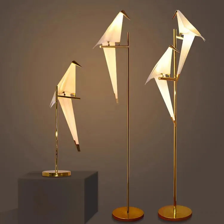 Perch Light Floor Lamp Led Designer gold Origami Bird Standing Lamps for Living Room creative Art Deco safaside corner Lamp