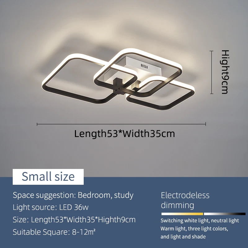 Modern Led Chandeliers Ceiling For Living Room Bedroom Study Room AC90-260V indoor lighting Led Chandelier Lamp Black and White