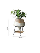 European Ceramic Flower Pot Decoration Metal Stand Abstract Irregular Vase Succulent Plant Flower Pot Modern Home Decoration New