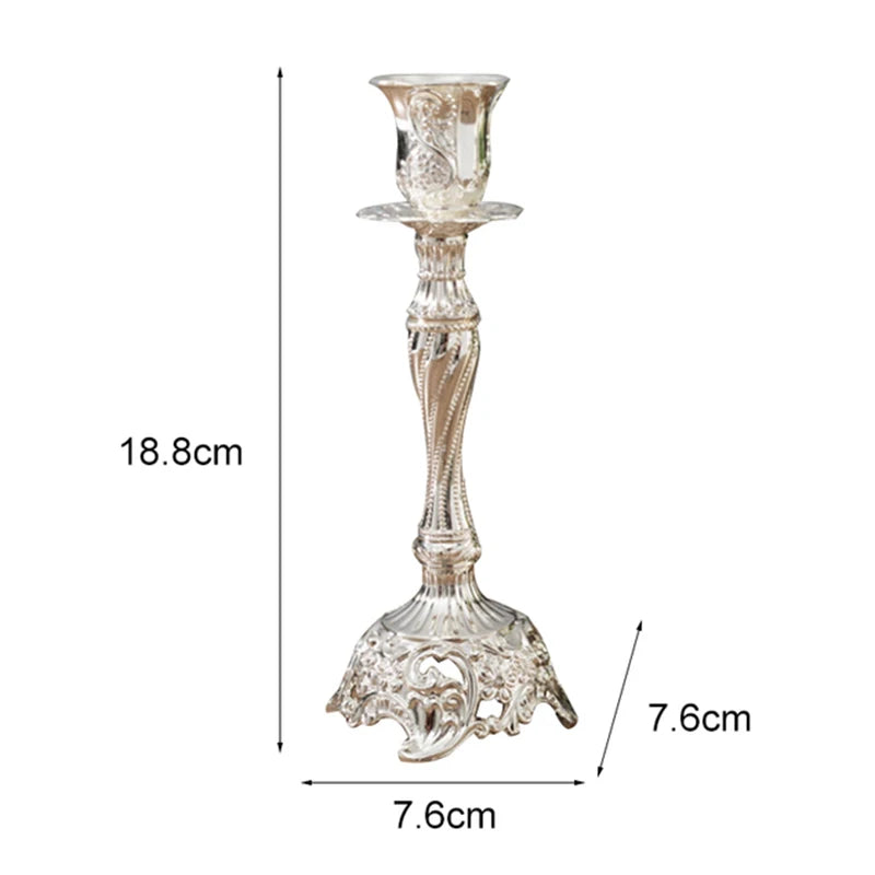 2Pcs Candle Holder Candlesticks For Candles Gold Silver Drop Shipping Europe Metal Candle Stand Wedding Table Home Decoration
