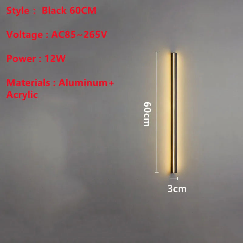 Line Extremely Long LED Wall Lamp 110V 220V 60~240CM Minimalist Sconce For Indoor TV Background Aisle Living Room Villa Lighting
