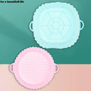 1PC Reusable Silicone Air Fryer Basket Oven Mold Baking Tray Pizza Fried Chicken Basket Round Square Pan Liner Accessories