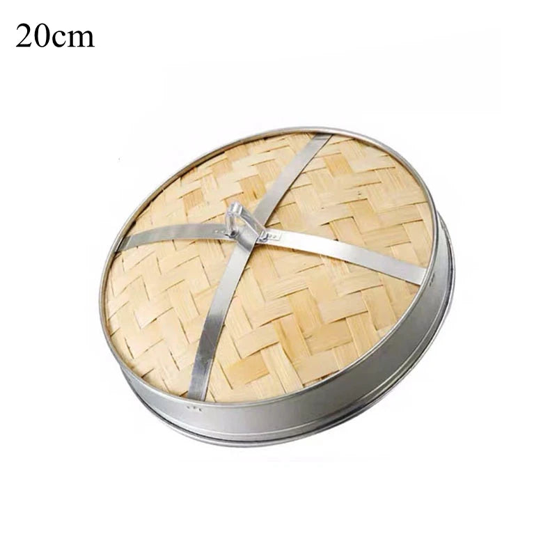 Stainless Steel Bamboo Steamer with Lid Rice Cooker Food Steaming Grid Basket for Dumpling Kitchen Steam Pot Cooking Accessories