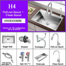 Stainless Steel Kitchen Sink Farmhouse Above Counter Undermounter Single Bowel Wash Basin With Gourmet Faucet Drain Accessories