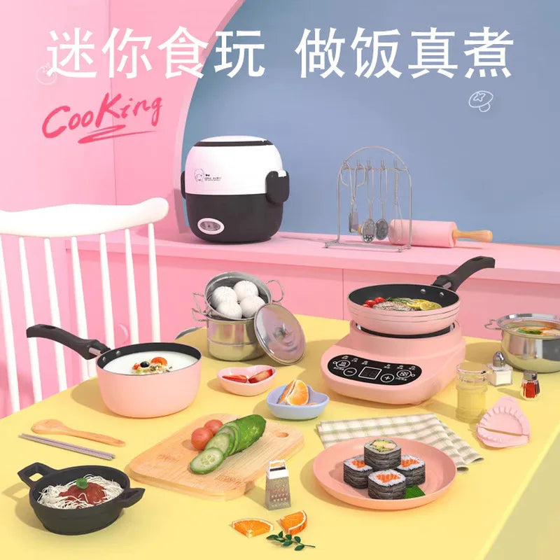 Mini Simulated Kitchen Toys Real Cooking Edition Children's Pretend Play Complete Set of Cooking Utensils Gifts Educational Toys