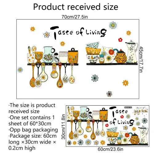 Bees Butterflies Kitchen Wall Sticker Home Room Decoration Poster Bedroom Adhesive Wallpaper Wall Furniture House Interior Decor