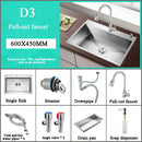 Stainless Steel Kitchen Sink Farmhouse Above Counter Undermounter Single Bowel Wash Basin With Gourmet Faucet Drain Accessories