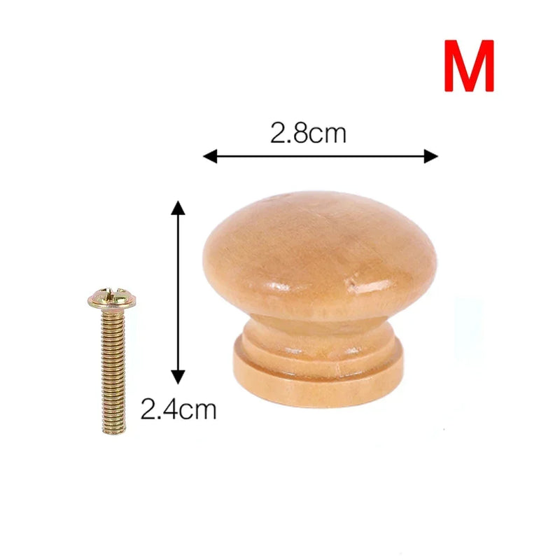 16/1pcs Natural Wooden Cabinet Handle Circular Wooden Drawer Wardrobe Knobs Kitchen Handle Door Pull Furniture Hardware 3 Sizes