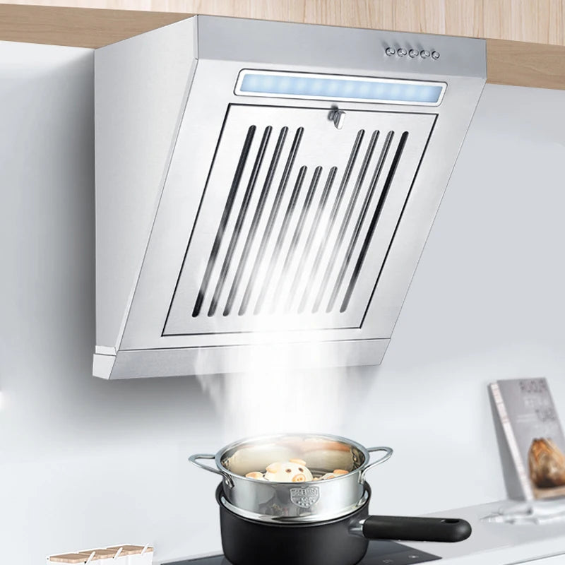 230W Mini Side Suction Range Hood Stainless Steel Panel Hanging Household Ventilator 400mm Kitchen Exhaust Cooker Hoods 220V