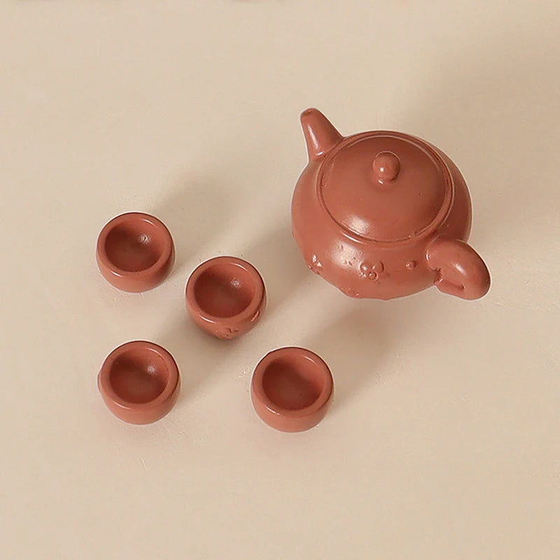3/5/6pcs 1/12 Dollhouse Miniature Accessories Ceramics Tea Set Model Kitchen Tableware