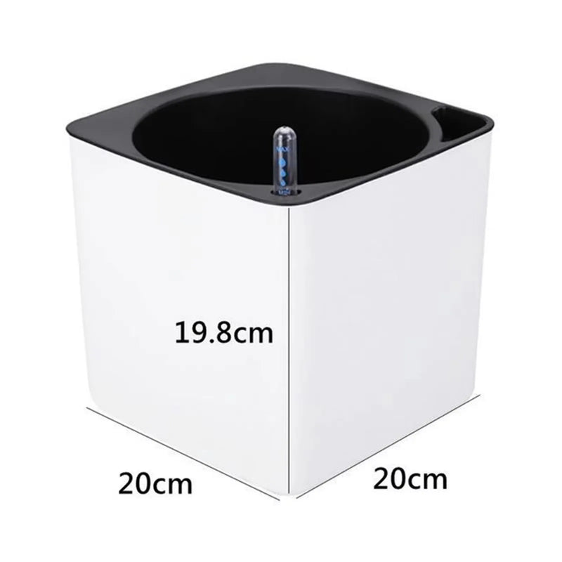 Self Watering Planter Flower Pot with Water Level Indicator Rectangular Large Bonsai Planting Container for Home Garden Office