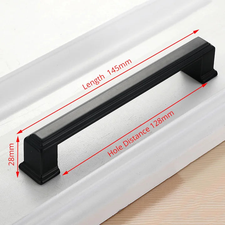 Aluminum Alloy Black Cabinet Handles American Style Solid Kitchen Cupboard Pulls Drawer Knobs Furniture Handle Hardware